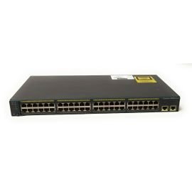 WS-C2960-48TT-L - Cisco Catalyst 2960 Series 48-Ports 10/100/1000BASE-TX Fast Ethernet Layer 2 Rack-mountable Managed Network Switch with 2-Ports Ethernet