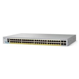 WS-C2960L-48PQ-LL - Cisco Catalyst 2960-L Series 48-Ports 10/100/1000BASE-T PoE+ Layer 2 Rack-mountable Managed Network Switch with 4-Ports SFP+