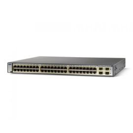 WS-C3750G-48PS-S - Cisco Catalyst 3750G 48-Ports 10/100/1000BASE-T Ethernet Layer 3 Rack-mountable Managed Stackable Switch with 4-Ports SFP